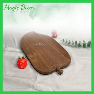 khay gỗ decor trang trí hình lá trầu