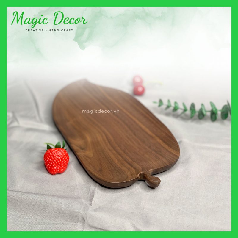khay gỗ decor trang trí hình lá trầu