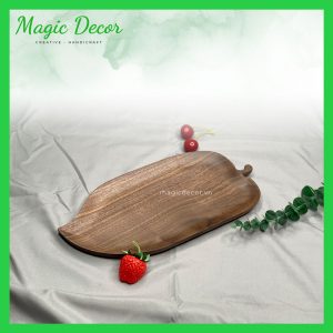 khay gỗ decor trang trí hình lá trầu
